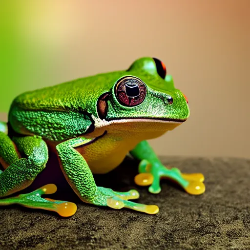 Prompt: cute mossy tree frog going to school, octane render, cute