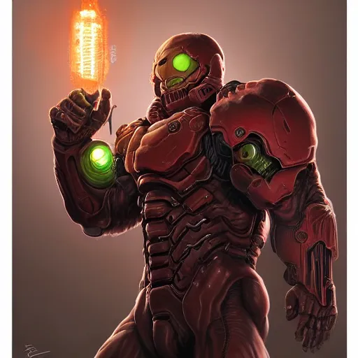 Image similar to doom eternal, gigachad, painted by stanley lau, painted by greg rutkowsk, i painted by stanley, artgerm, masterpiece