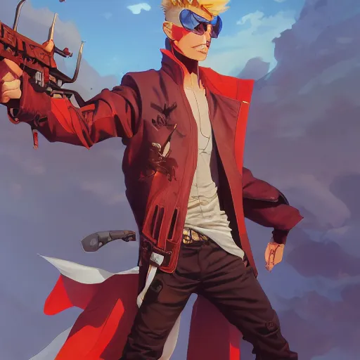 Image similar to hero world trigun, behance hd by jesper ejsing, by rhads, makoto shinkai and lois van baarle, ilya kuvshinov, rossdraws global illumination