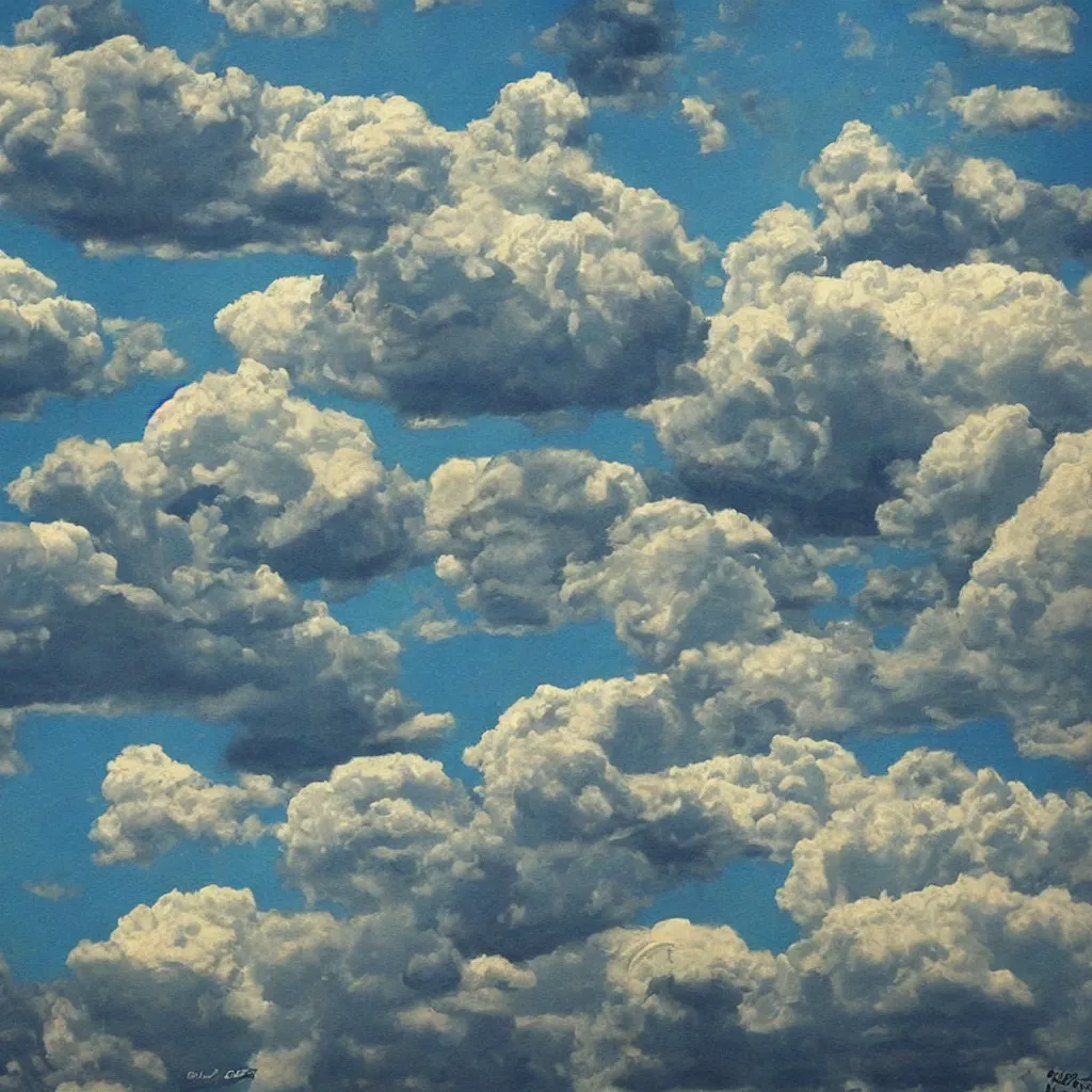 Image similar to surrealistic sky, clouds, moon, art