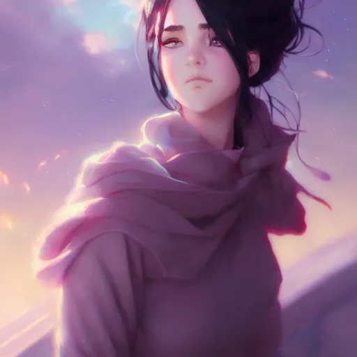 Image similar to jennifer connelly as a beautiful anime girl by wlop and greg rutkowski