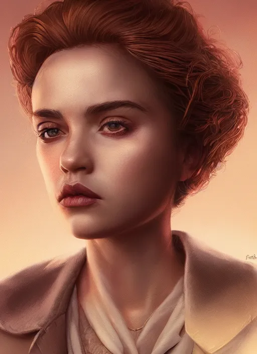 Image similar to a portrait one person, female sheriff, big eyes, plump lips, detailed faces, beautiful, rich deep colours masterpiece, golden hour, sharp focus, ultra detailed, by leesha hannigan, ross tran, thierry doizon, kai carpenter, ignacio fernandez rios