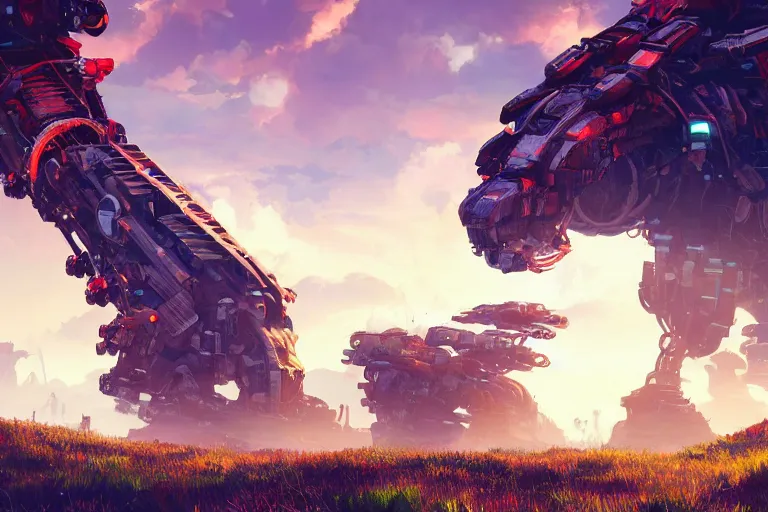 Image similar to scorcher machine mecanical creature robot of horizon forbidden west horizon zero dawn radiating a glowing aura global illumination ray tracing hdr fanart arstation by ian pesty and alena aenami artworks in 4 k