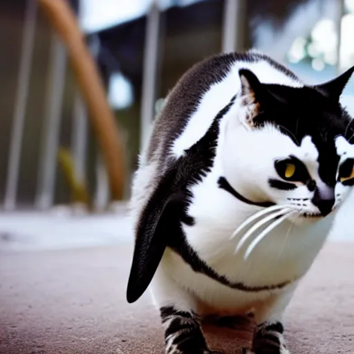 Image similar to a feline penguin - cat - hybrid, animal photography