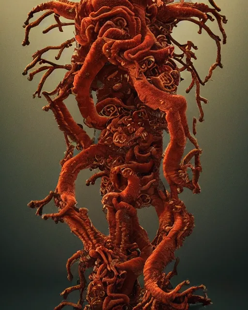 Image similar to portrait of a cut six armed baby monster pillar, six arms, full length, abstract. intricate artwork. by Tooth Wu, wlop, beeple, dan mumford. mulholland drive by david lynch, dune by david lynch, octane render, trending on artstation, greg rutkowski very coherent symmetrical artwork. cinematic, hyper realism, high detail, octane render, 8k, iridescent accents