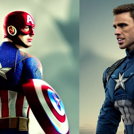 Image similar to A realistic photo of a mixture of Flash and Captain America, hyper-realistic, 8K HDR.
