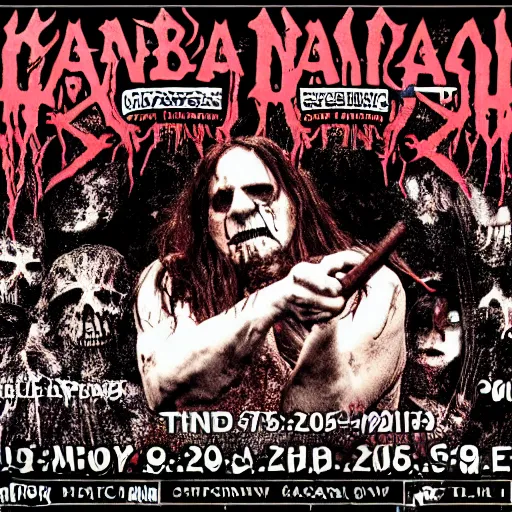 Image similar to cannibal corpse show on saturn