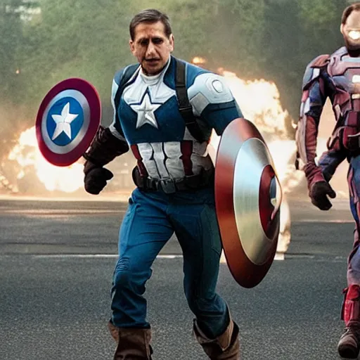 Image similar to Steve Carell playing captain America