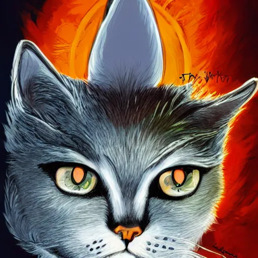 Prompt: book cover for warrior cats by wayne mcloughlin