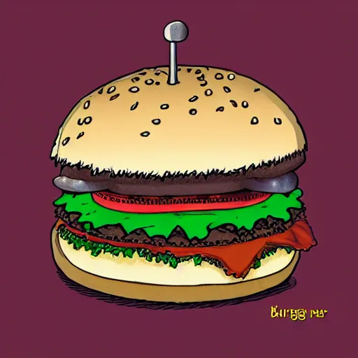 Prompt: burger by kentaro miura