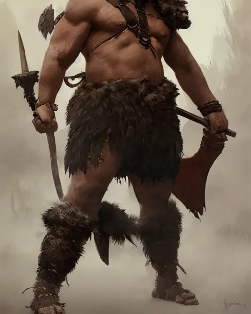 Prompt: hyper realistic photo of barbarian warrior, full body, cinematic, artstation, cgsociety, greg rutkowski, james gurney, mignola
