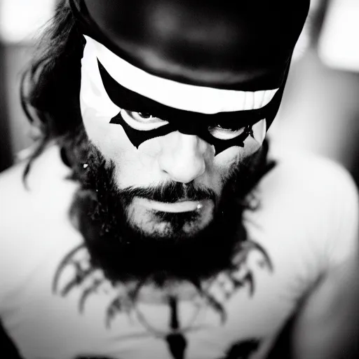 Image similar to macho man randy savage as a vampire, canon ef 3 5 mm f / 1. 4 l, moody lighting