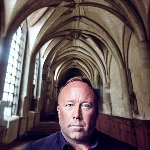 Image similar to alex jones in a monastery