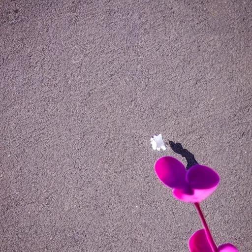 Prompt: closeup photo of 1 lone purple petal flying above a kids in park, city, aerial view, shallow depth of field, cinematic, 8 0 mm, f 1. 8 - c 1 2. 0