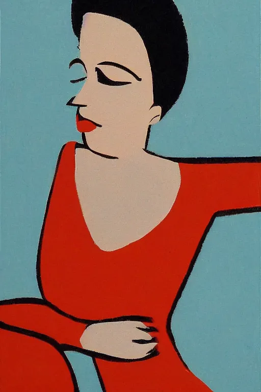 Image similar to mid century modern art woman by bernard simunovic