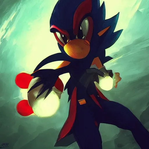 prompthunt: shadow the hedgehog holding a gun