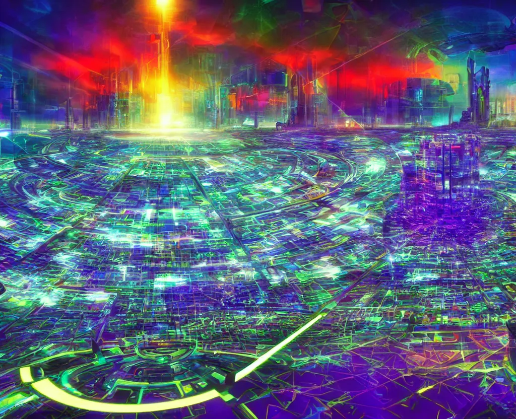 Image similar to techno - spiritual futurist utopian plaza, perfect future, award winning digital art