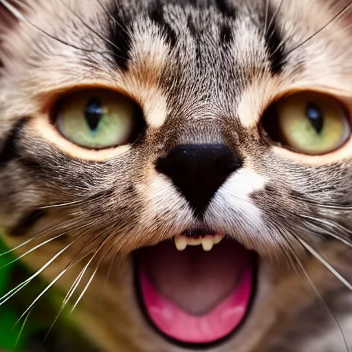 Image similar to cat laughing at camera