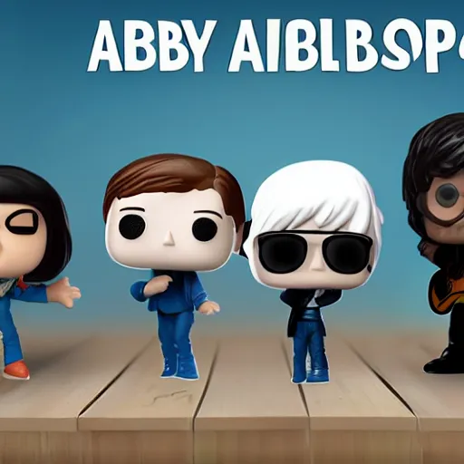 Image similar to abbey road members as funko pop toys, 4 k, very detailed