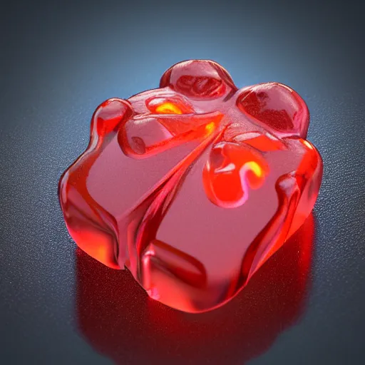 Prompt: photorealistic strong gummy bear smooth details