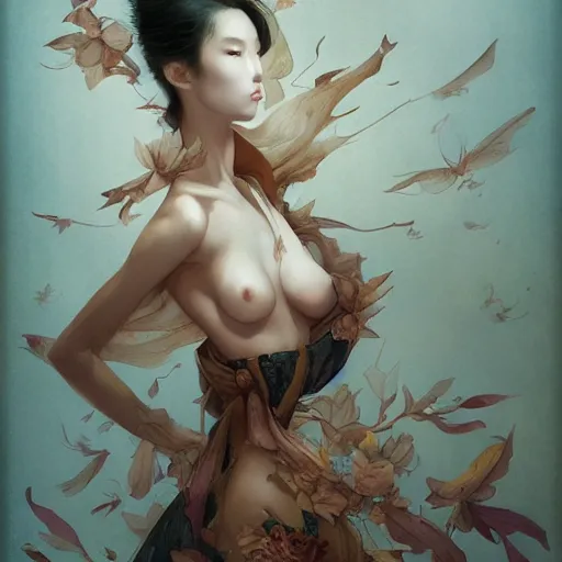 Prompt: beauty lee jin - eun by nicola samuri, m. w. kaluta, peter mohrbacher, rule of thirds, seductive look, beautiful