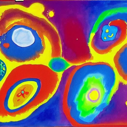 Prompt: peter max painting of coronavirus