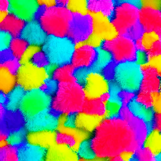 Prompt: colourful fluff everywhere