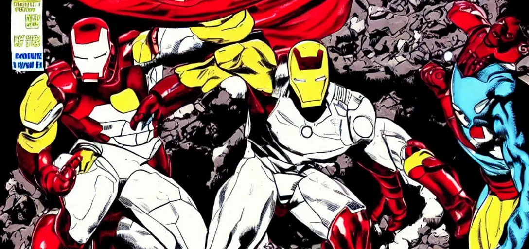 Prompt: Moon Knight fighting Iron Man
