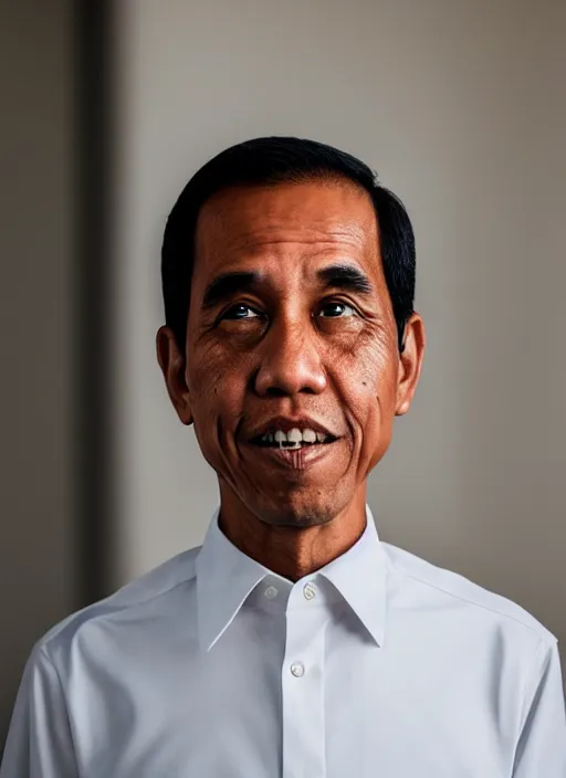 Prompt: A full portrait photo of jokowi, f/22, 35mm, 2700K, lighting, perfect faces, award winning photography.