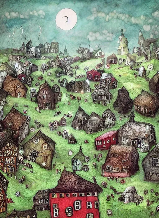 Image similar to a village by alexander jansson