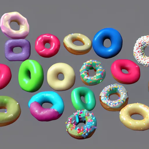 Prompt: blender render of infinite donuts