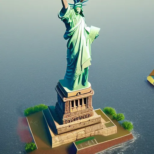 Image similar to the statue of liberty in a disney movie, au naturel, hyper detailed, digital art, trending in artstation, cinematic lighting, studio quality, smooth render, unreal engine 5 rendered, octane rendered, art style by klimt and nixeu and ian sprigger and wlop and krenz cushart.