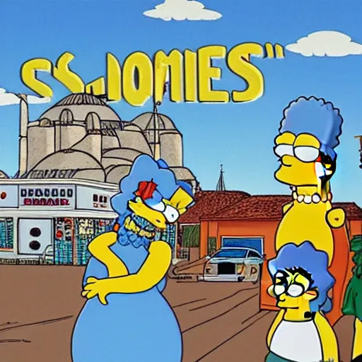 Prompt: simpsons, homer in istanbul