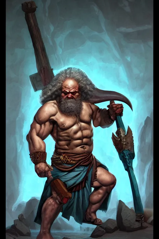 Image similar to character portrait of buff barbarian karl marx with a tattoo of a third eye on the forehead, dungeons and dragons cover artwork, dynamic composition, dramatic lighting, trending on artstation, award winning art, stylized painting by leonardo da vinci, wayne barlowe, richard corben, concept art, 4 k, 8 k, gold and teal color scheme