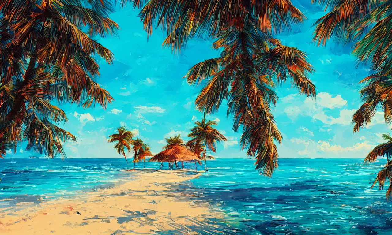 Image similar to paradise beach by alena aenami artworks in 4 k