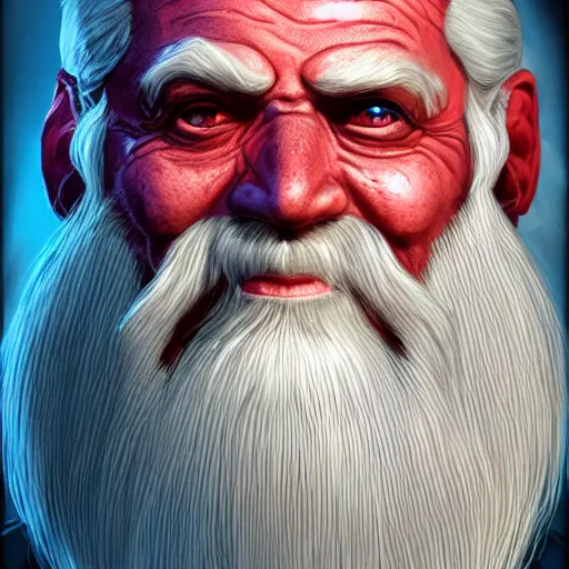 Image similar to bright, colorful, realistic, detailed from Elder Scrolls: Shivering isles concept art of The Mad God Sheogorath with a madsmile, combed white short beard and slicked back white hair backlighting, kodachrome, high contrast, highly detailed, sharp focus, digital painting, concept art, illustration, trending on artstation, comic book by Alex Ross and Adam Adamowicz cover art