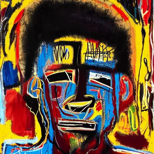 Image similar to A extremely highly detailed majestic hi-res beautiful immaculate head and shoulders painting of a strong black african man by Jean-Michel Basquiat, 8k, high textures, hyper sharp, insanely detailed and intricate, super detailed, 4k HDR high quality