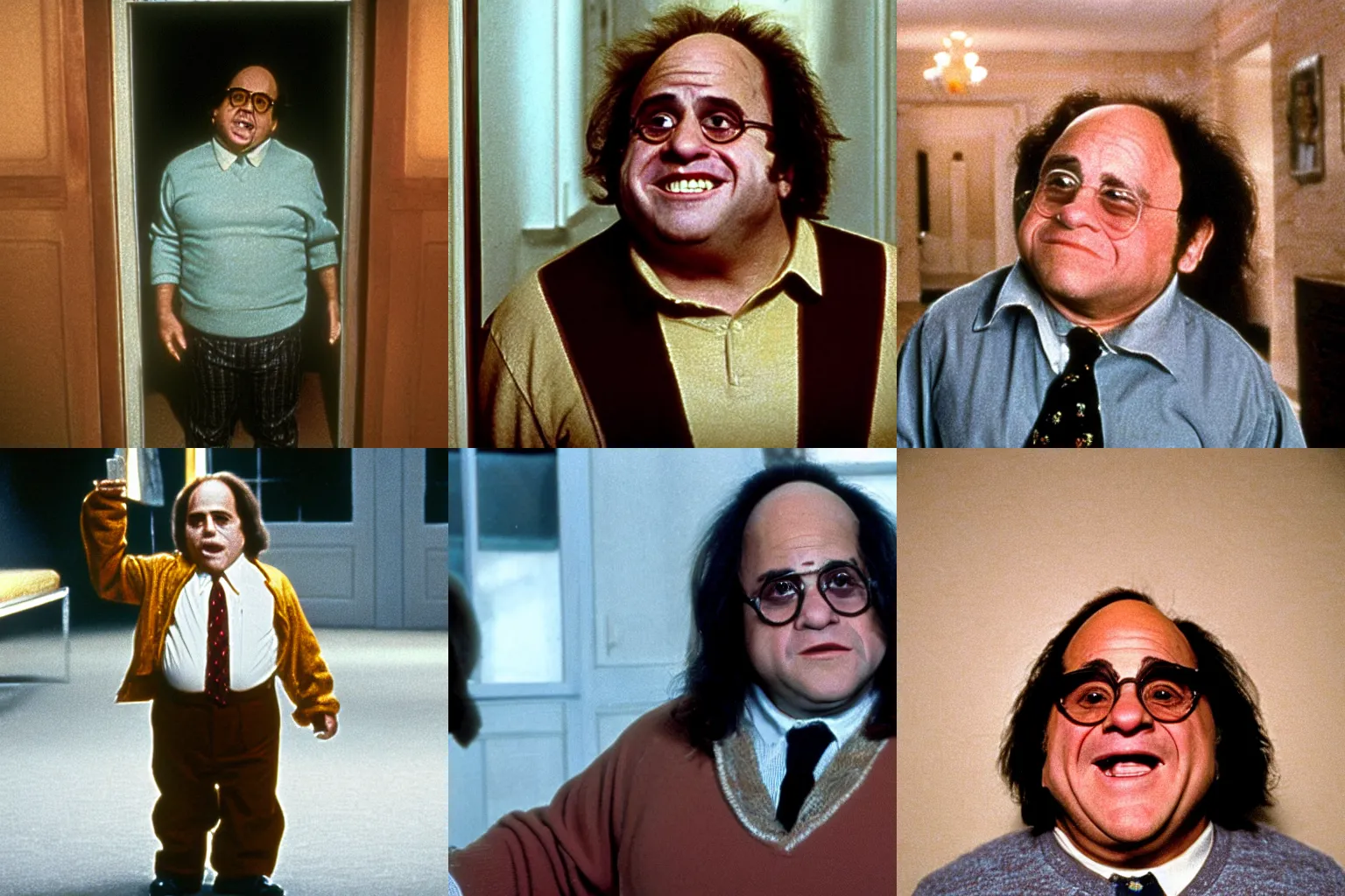 Prompt: Danny Devito as Johnny, in the movie Shining