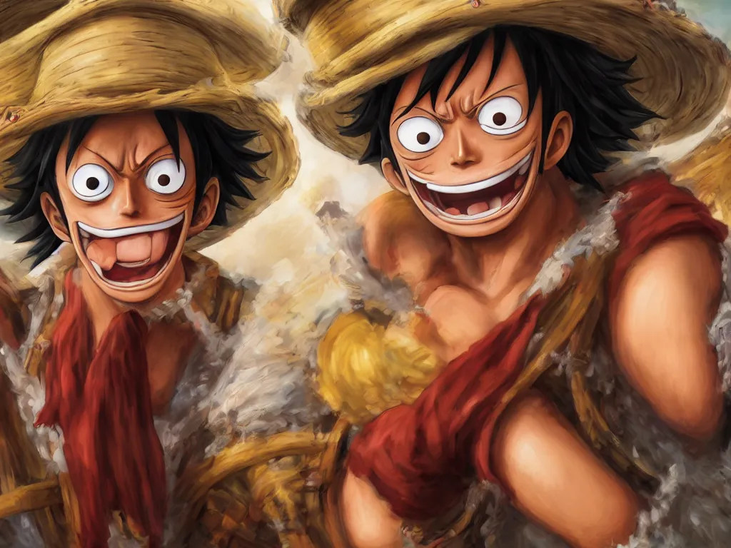 Legend Pirate Luffy Oil Painted, One Piece - Anime Legendary NFT Heroes