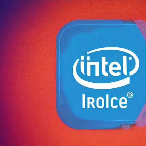 Prompt: a blurry intel logo rotated slightly, fuzzy, unclear