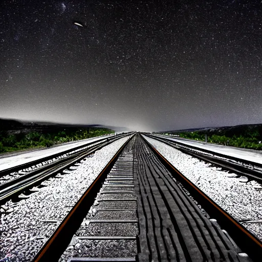 Prompt: trainstation at the edge of the universe