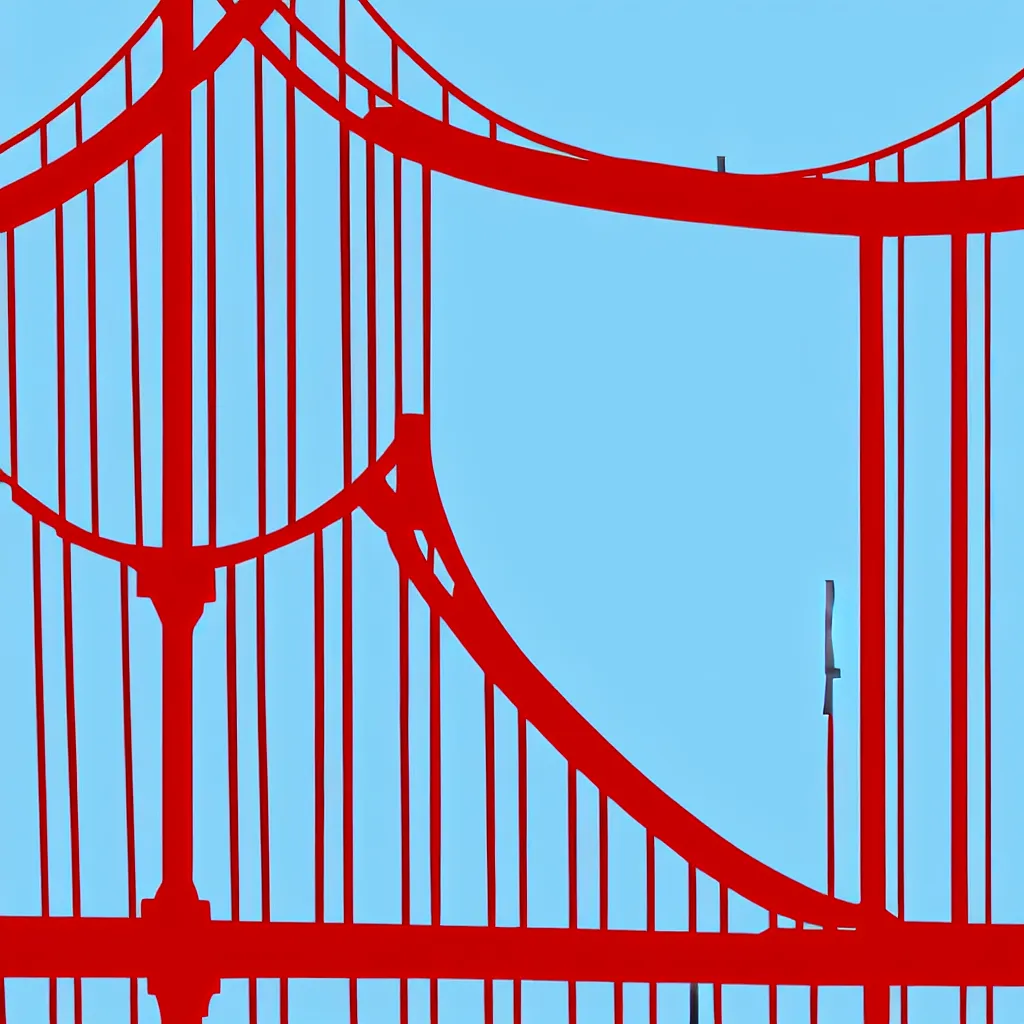 Prompt: infinite golden gate bridge, sticker design vector art, 8k, trending on artstation