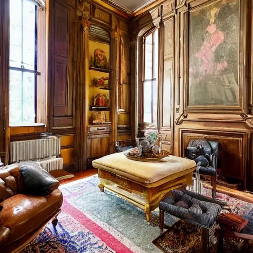 Image similar to a seductive bachelor pad from the 1790s
