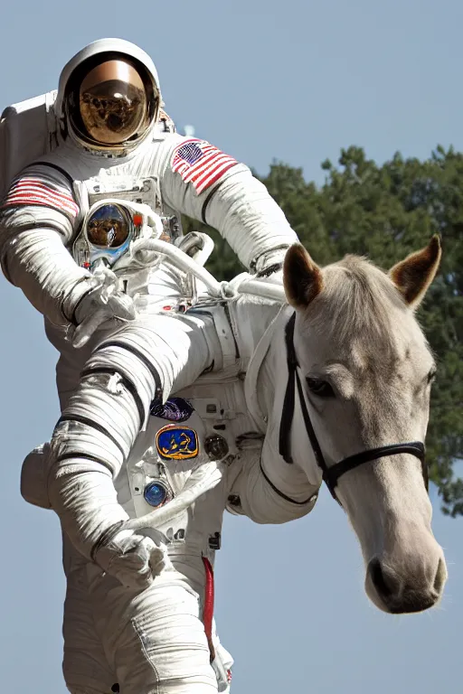 Image similar to astronaut carries a horse on his shoulders