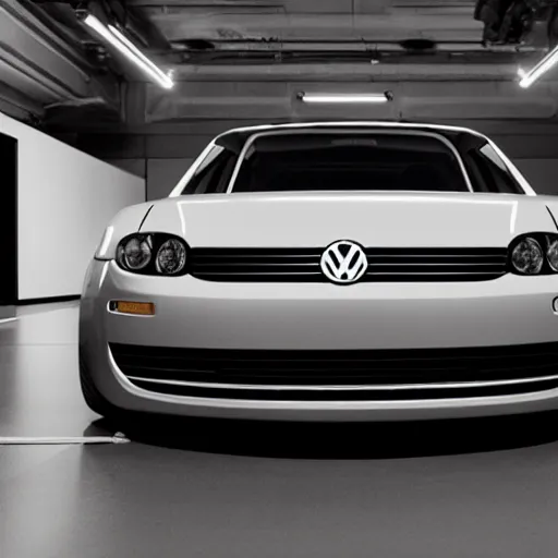 Image similar to a 2002 volkswagen w12 nardó inside a showroom with studio lighting