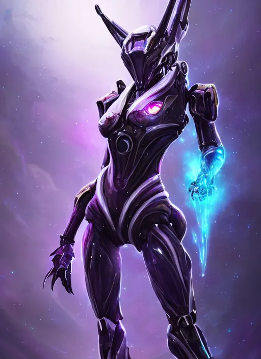 Image similar to cinematic shot, cosmic sized perfectly proportioned stunning beautiful hot female warframe, robot mecha female dragon head, mecha dragon maw, silver armor, fuschia leds, floating in empty space, nebula sized, holding a galaxy, epic proportions, epic size, epic scale, furry art, dragon art, giantess art, warframe fanart, furaffinity, deviantart