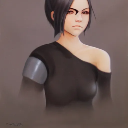 Prompt: realistic painting of 2B