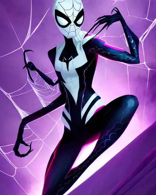 Image similar to Spider-Gwen venom, art by lois van baarle and loish and ross tran and rossdraws and sam yang and samdoesarts and artgerm, digital art, highly detailed, intricate, sharp focus, Trending on Artstation HQ, deviantart, unreal engine 5, 4K UHD image