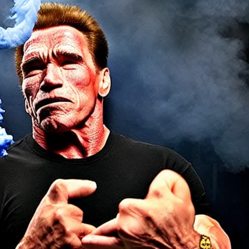 Image similar to schwarzenegger vaping