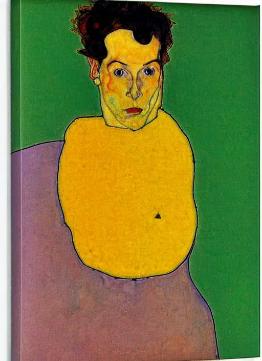 Image similar to rainbow piece of cheese, egon schiele